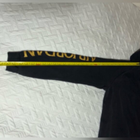 Nike Air Jordan Retro Y2K Vintage Logo Black Gold Pullover Hoodie Sweatshirt - Picture 9 of 10